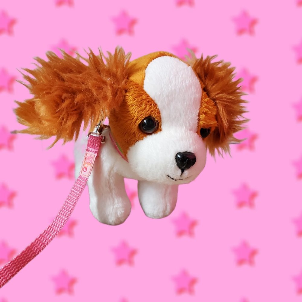 Cavalier King Charles Spaniel Plush with Leash and bendable Pose-able legs  good